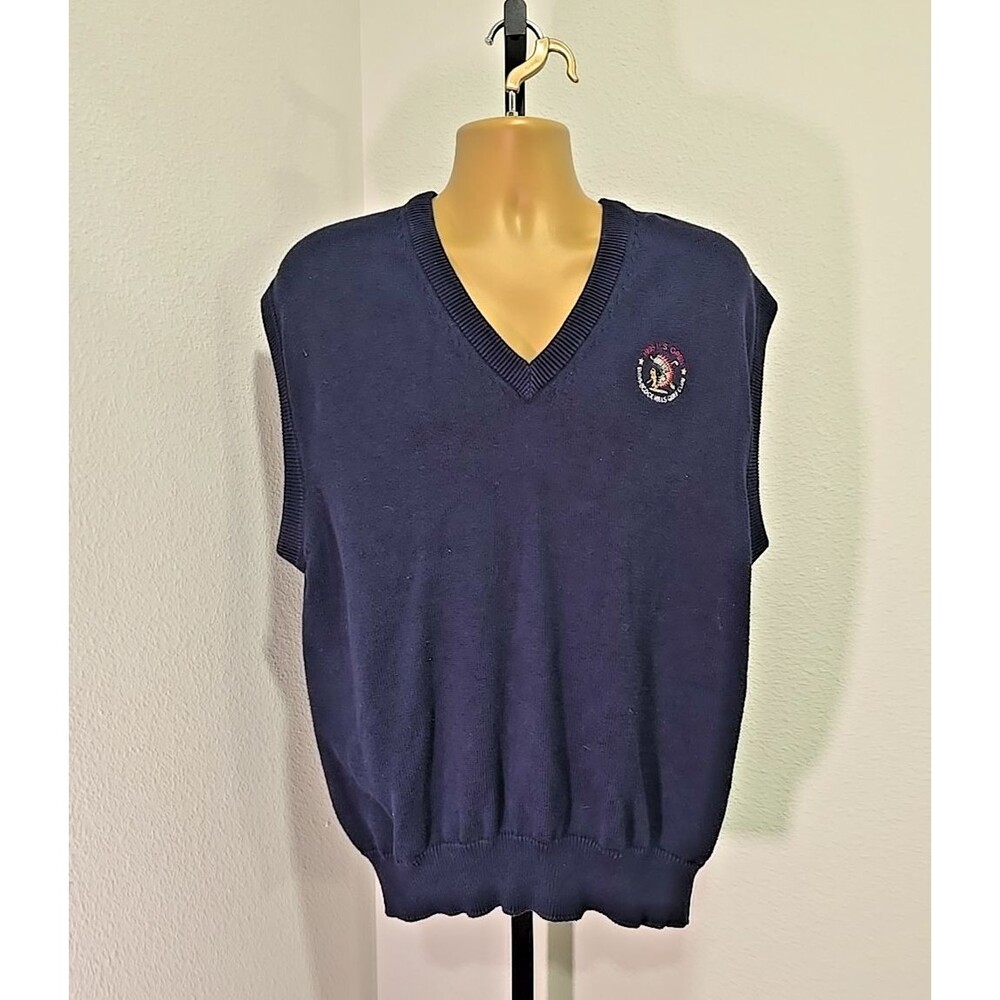 Vtg US Open Egyptian Cotton Sweater Vest Mens Lge 1995 Shinnecock Golf Club Knit